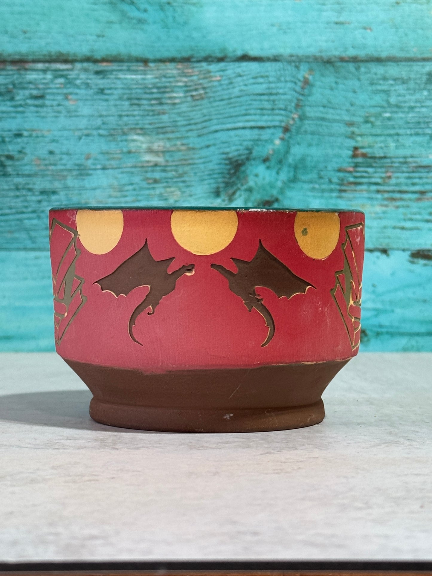 Bowl  - Dragon - red