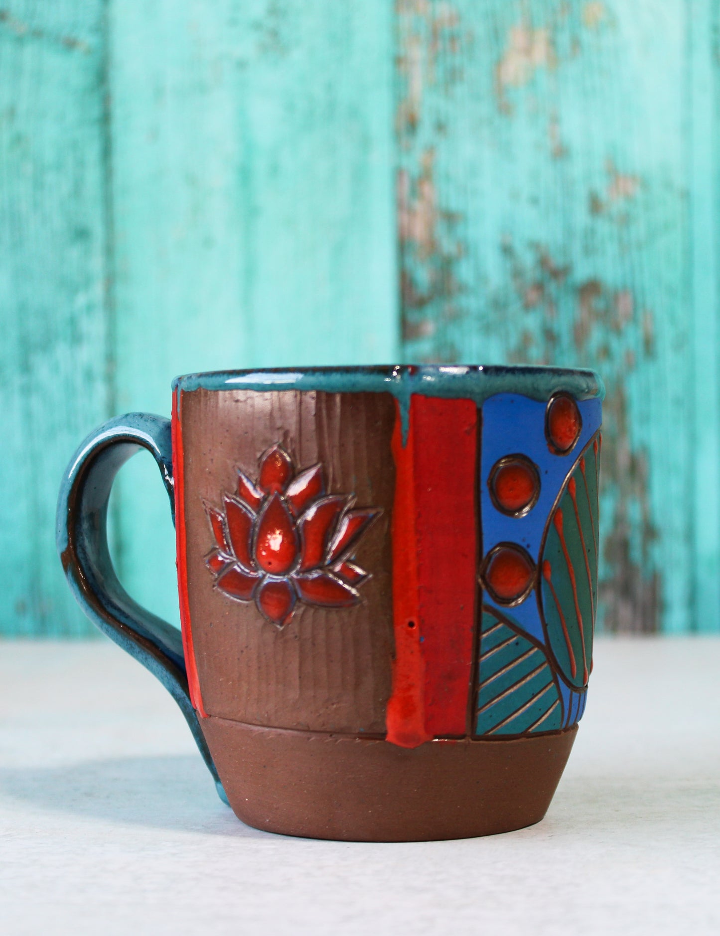 Mug - Carved Lotus  12